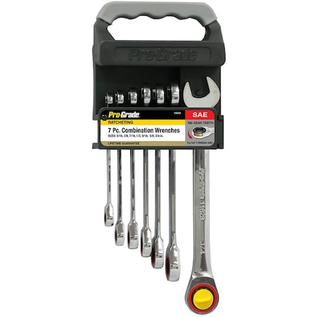 Pro-Grade Tools 7 Pc. Sae Ratcheting Combination Wrench Set 18050
